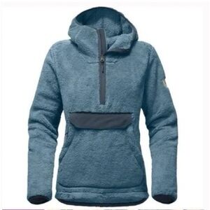 The North Face Campshire Pullover Hoodie Jacket Sherpa Blue Teal Size XL Outdoor